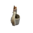 Vintage 1990s Porcelain Unicorn Figurine W  Heart Rainbow Bud Holder