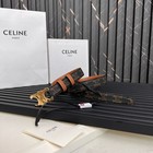 New Celine Triomphe Brown Monogram Leather Belt With Original Box