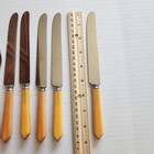 Mcm Retro Bakelite Style  Stainless Flatware Butterscotch 