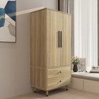 Tall Bedroom Wardrobe Armoire Closet For Hanging Clothes With 2 Drawer shelf