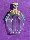 Rare Antique Perfume Bottle Glass Roses Flower Collectible Mothers Day Love Gift