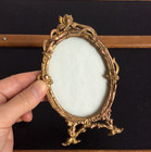 Antique 1900s Bronze Age Iris Art Nouveau Frame