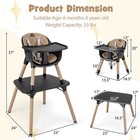 Babyjoy Baby High Chair 4 In 1 Convertible Toddler Table Chair Set W  Pu Cushion