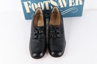 Nos Vtg 90s Streetwear Womens 8 5 3a Pebble Leather Chunky Heel Shoes Black Usa