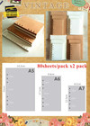 2 Pack 6 Holes Refillable Paper For Vintage Leather Writing Journal Diary Spiral