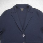 Talbots Blazer Large Navy Merino Wool Knit Lapel Button Front Cardigan Jacket