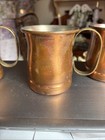 Vtg Copper 100 Home Ware Mug 350ml  With Brass Handle Set Of 3
