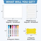 6 Pack Magnetic Dry Erase Board  3 8 X 12 Inches And 5 X 8 Inches  White