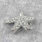 2 00 Ct Round Natural Moissanite Starfish Brooch Pin Silver