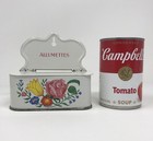 Vintage French Allumettes Match Holder Floral Tin Litho Match Safe Wall Hanging
