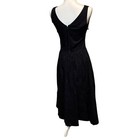 Vintage Lanz Originals Dress Black Jacquard Sleeveless Fit And Flare Size 4