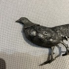 Vintage Pheasant Figurines Made In Italy Silver Plate Pair Male Female Italian