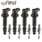 4x Ignition Coil spark Plug For Kawasaki 2000-2008 Kawasaki Ninja Zx6r Zx600j