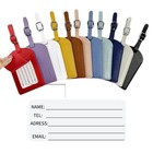 Luxury Pu Leather Suitcase Bag Luggage Tags id label W  Back Privacy Cover