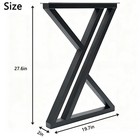 28 Inch High Triangular Shaped Metal Table Legs  Modern Cast Iron Welded Desk   