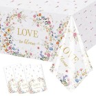  3 Pcs Love In Bloom Bridal Shower Tablecloth  Wildflower Wedding Showerr 
