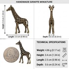 Handmade Brass Giraffe Miniature     Detailed Antiqued Metal Animal Figurine