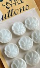 Vintage Glass Buttons - 9 White Glass Flower 11 16  Shank - Czech Republic