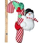 Vintage International Silver Co  Christmas Plush Snowman On Candy Cane Parachute