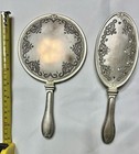 Antique Vanity Hand Mirror   Brush 2 Piece Set Ornate Heavy Godinger  Silver