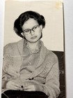 Vintage Snapshot Photo 1980 Young Woman Pensive Portrait B w Original Found Old