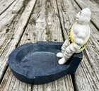 Michelin Man Bibendum Vintage Cast Iron Ashtray  5 25    X 5 25   