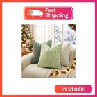 A Moment Green Reversible Pillow Covers 2 Pack - Farmhouse Chenille Throw Pillow