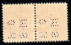 Stamp - Canada -1 Pair Of 4 Cent King George Official Perfins Homs Stamps Mh