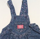 Vintage Oshkosh Bgosh Bubble Overalls W tiny Pink Roses Girls Vestbak 24 Mos Usa