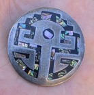 Vintage Taxco Mexico 925 Sterling Silver Abalone Shell Brooch Pendant 20 8 Grams