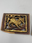 Pair Of Antique Chinese Qing Wood Carving Panels     Qilin  kylin  Motif