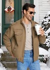 Men s Winter Thermal Fleece Lined Bomber Jacket Outdoor Hiking Casual Work Coats