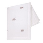 Lambs   Ivy Signature Elephant Creamy White Linen Embroidered Baby Crib Quilt
