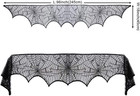 Halloween Cobweb Fireplace Scarf Black Lace Spiderweb Mantle Scarf 18 X 96 Inch