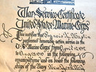 Wwi 1917-19 Usmc Marine Corps Service Certificate Aef France Jonh Lejeune Signed