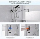 Commercial Restaurant Pull Down Double Handle Wall Mount Kitchen Faucet  Chrome
