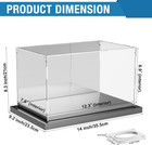 Football Display Case With Mirror Back And Black Metal Grooved Base - Clear Acry