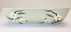 Vintage Weil Ware 8  Oval Vegetable Bowl Green Blossom Celadon