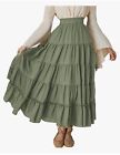 Scarlet Darkness Women Elastic Waist Medieval Vintage Renaissance Skirt Tieredxl