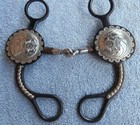 2-1 2 In  Scalloped Silver Concho Shank Snaffle Horse Bit Swivel Mouth