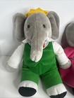 Vtg 1989 Gund Babar Queen Celeste Pink Dress 1988 Babar Elephant Plush See Pics