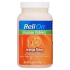 Relion Glucose Tablets  Orange Flavor  Fat-sodium-gluten-caffeine Free  50 Count