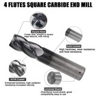 2 Pcs 3 4  4 Flute Solid Carbide 4  Overall Length End Mill - Altin Coated