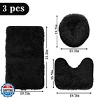 Eanpet Black Bathroom Rugs Sets 3piece Bath Mat Solid Bath Rug Fl