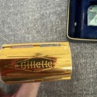 Vintage Gillette Gold Tech Handle Razor W  Original Case With Blade