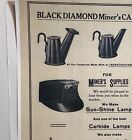 1912 Pa  Coal Mine Miner   s Supply Caps Carbide Lamps Dinner Bucket   Rare Ad New
