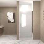 32x72 Inch Pivot Shower Door  Brushed Nickel Aluminum Frame  Tempered Glass