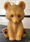 Vintage 1970s Yellow Bear Candle Wax Large Retro Hippie Mountains Nature Cub Vtg