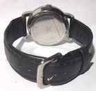 Mao Zeong Chinese Leader Watch Silver Case Hand Winding Black Band Animated Hand
