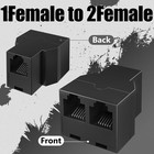 Black Phone Line Splitter  1 Female To 2 Female  30 Pack
